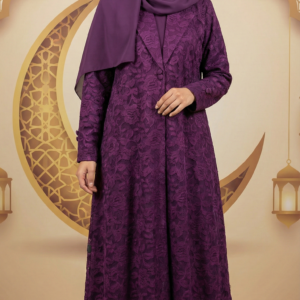 عباية أرجوان الملكية فخامة الدانتيل