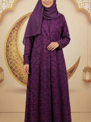 عباية أرجوان الملكية فخامة الدانتيل