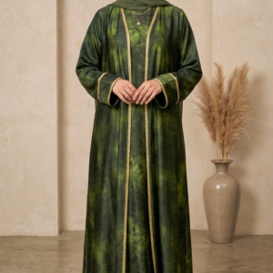 طقم حرير رخامي أخضر زمردي