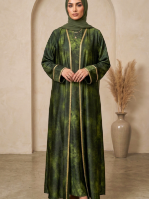 طقم حرير رخامي أخضر زمردي