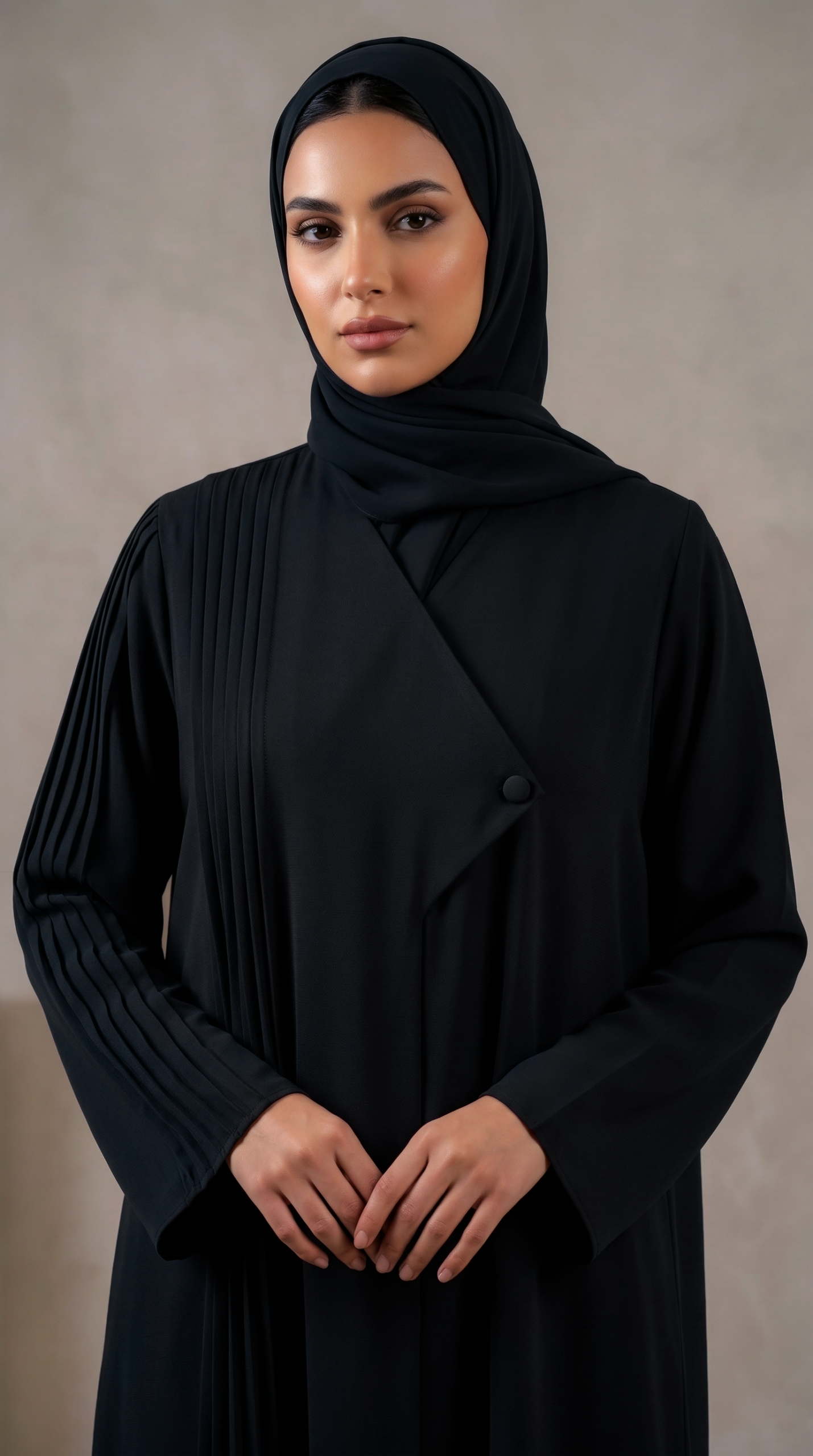 عباية ليان الكلاسيكية أكمام كسرات ناعمة - الصورة 2