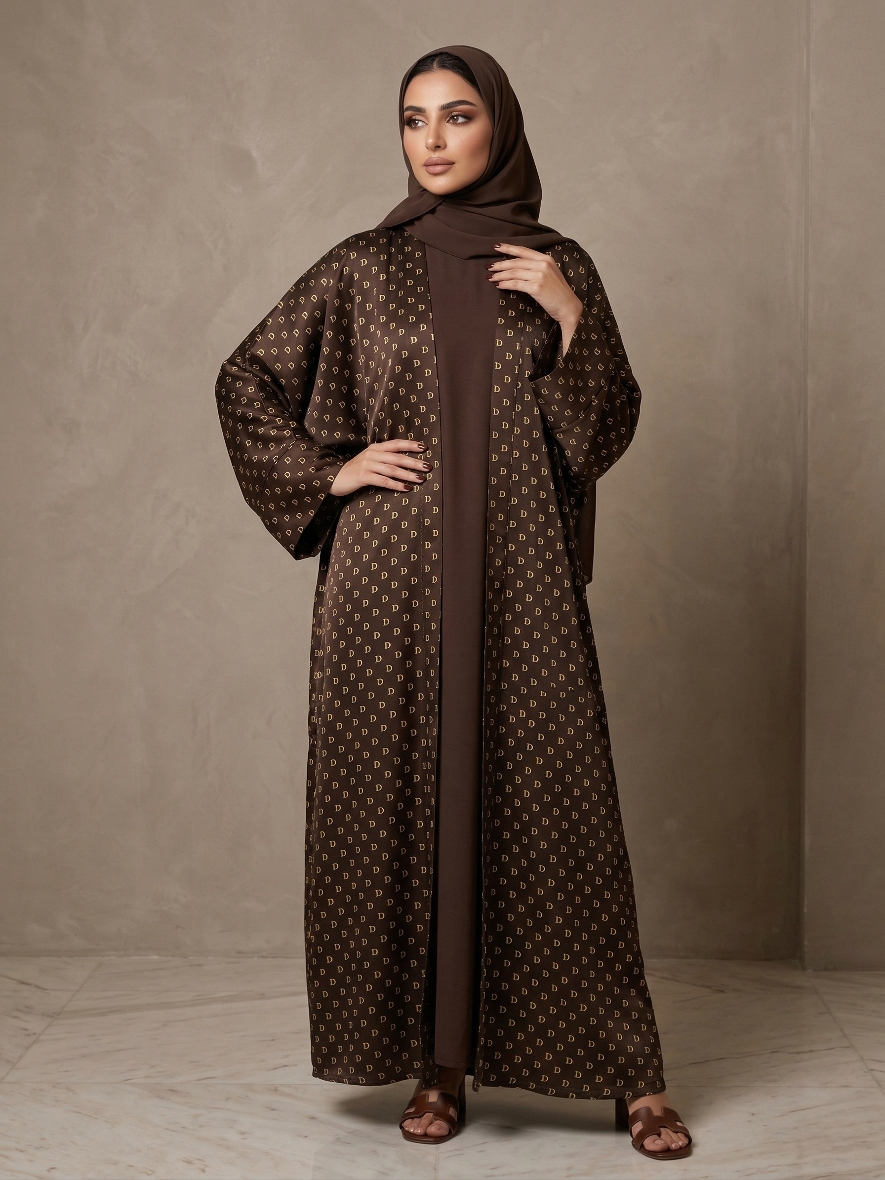 عباية "دينا" الملكية بالحرير والذهب